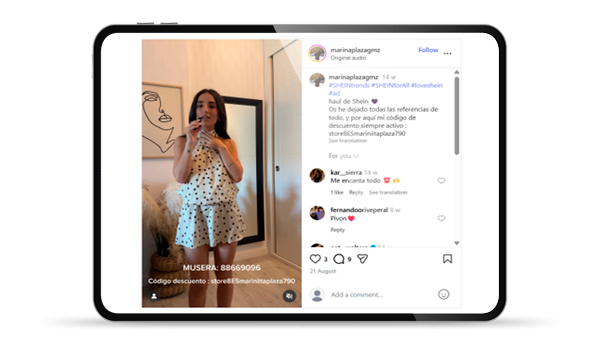 Marketing influencers - codigos promocionales